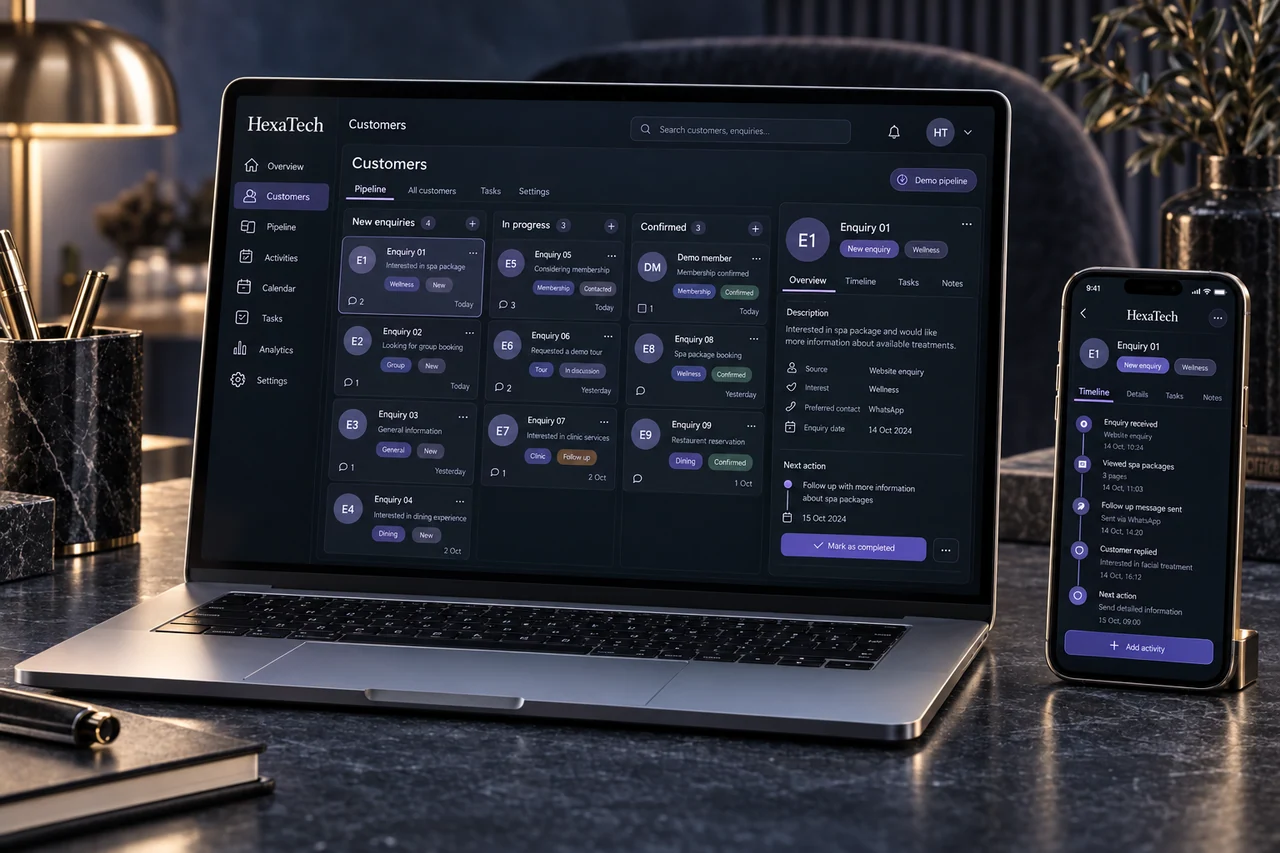 Customer pipeline and follow-up across desktop and mobile