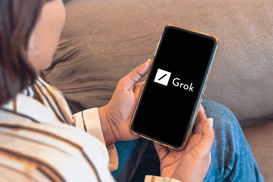 Grok displayed on a phone