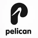 Pelican logo with a bird shape inside the letter P
