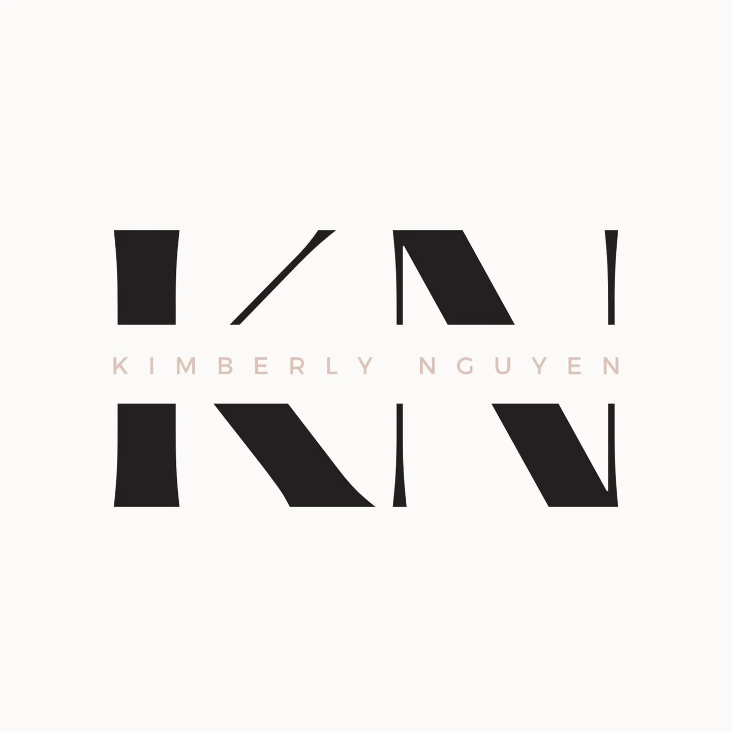 Minimal black geometric letterforms in a monogram