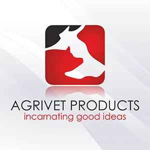 Agrivet Products logo with white animal silhouettes on red