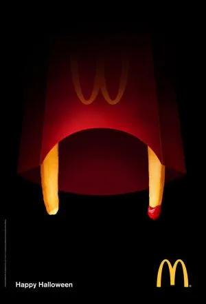 McDonald's Halloween graphic using a red carton and yellow arches