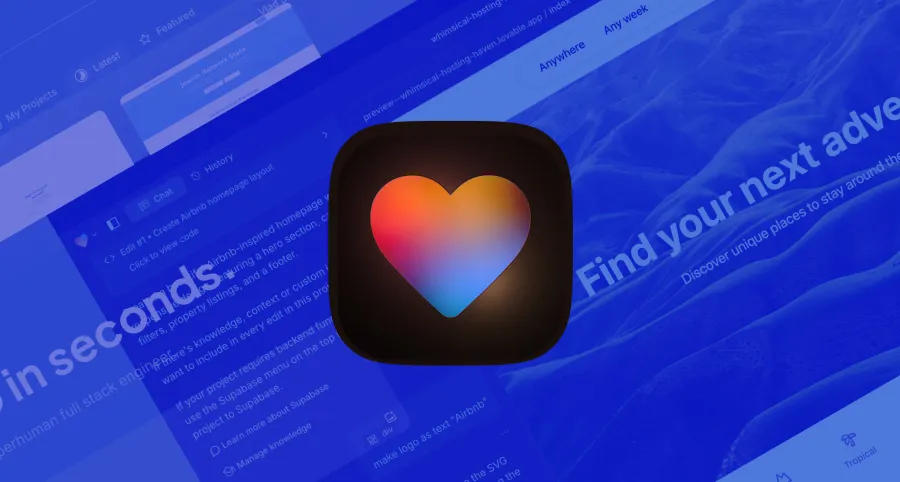 Lovable heart-shaped symbol on a blue background