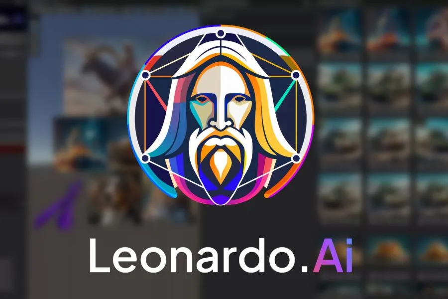Leonardo.Ai multicoloured portrait symbol