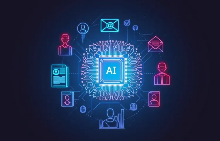 Illustration of an AI processor connected to communication icons