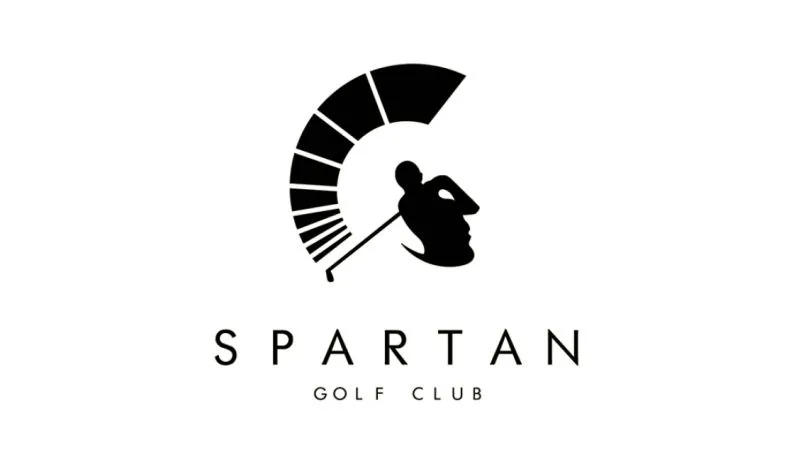 Spartan Golf Club logo combining a golfer and a helmet silhouette