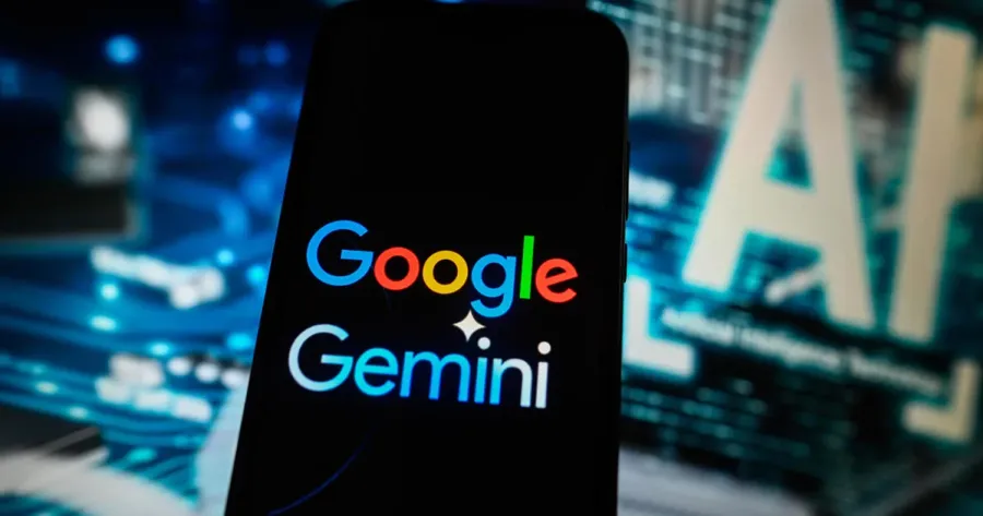 Google Gemini branding on a phone